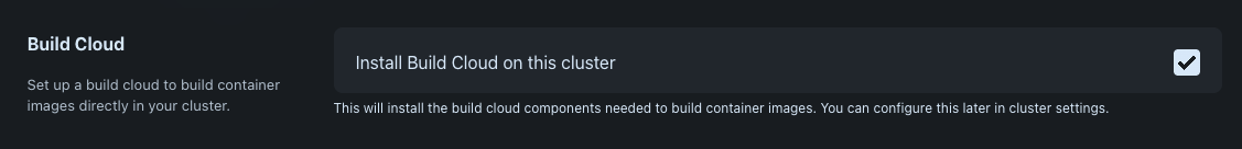 Install Build Cloud on this cluster
